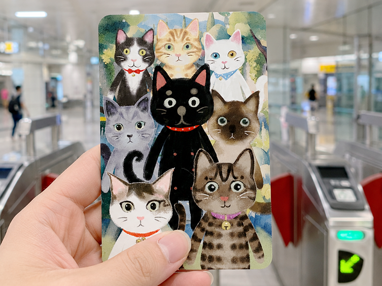 貓咪插畫交通卡文創商品設計作品
